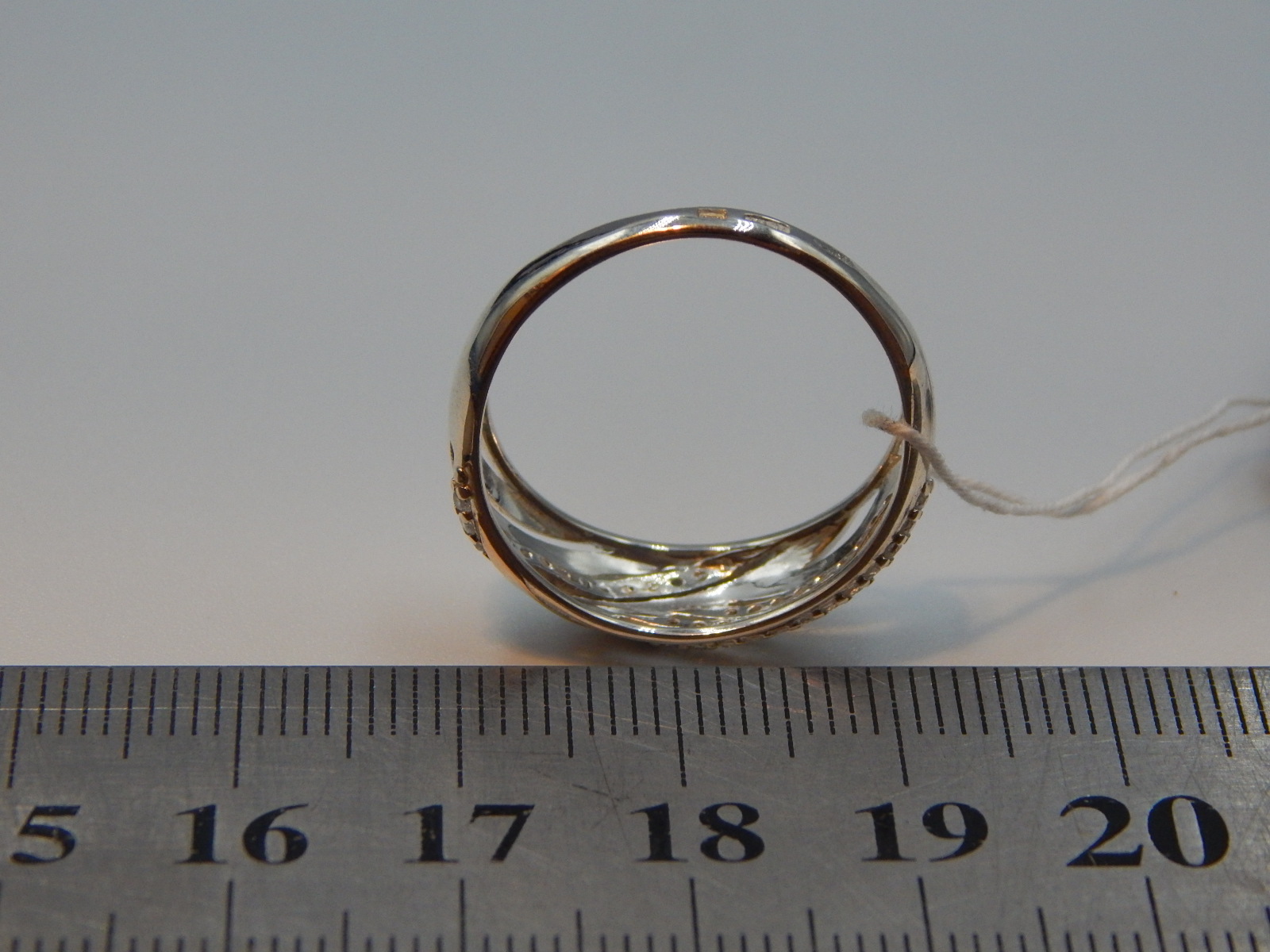 Серебряное кольцо с позолотой и цирконием (32412873) 3