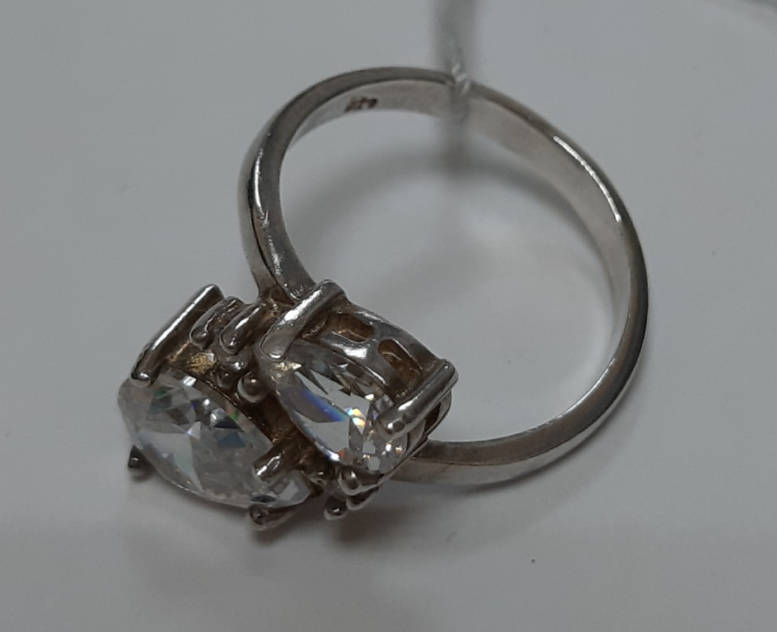 Серебряное кольцо с цирконием (30538418) 10