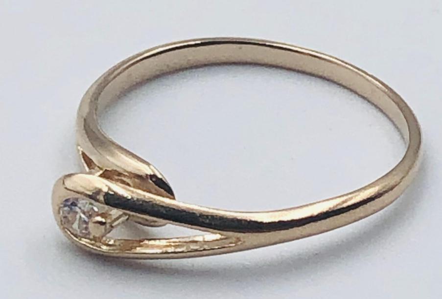 Кольцо из красного золота с цирконием (32824604) 1