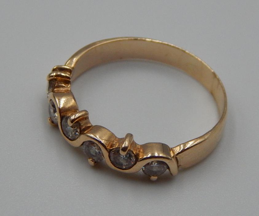 Кольцо из красного золота с цирконием (31958403) 2