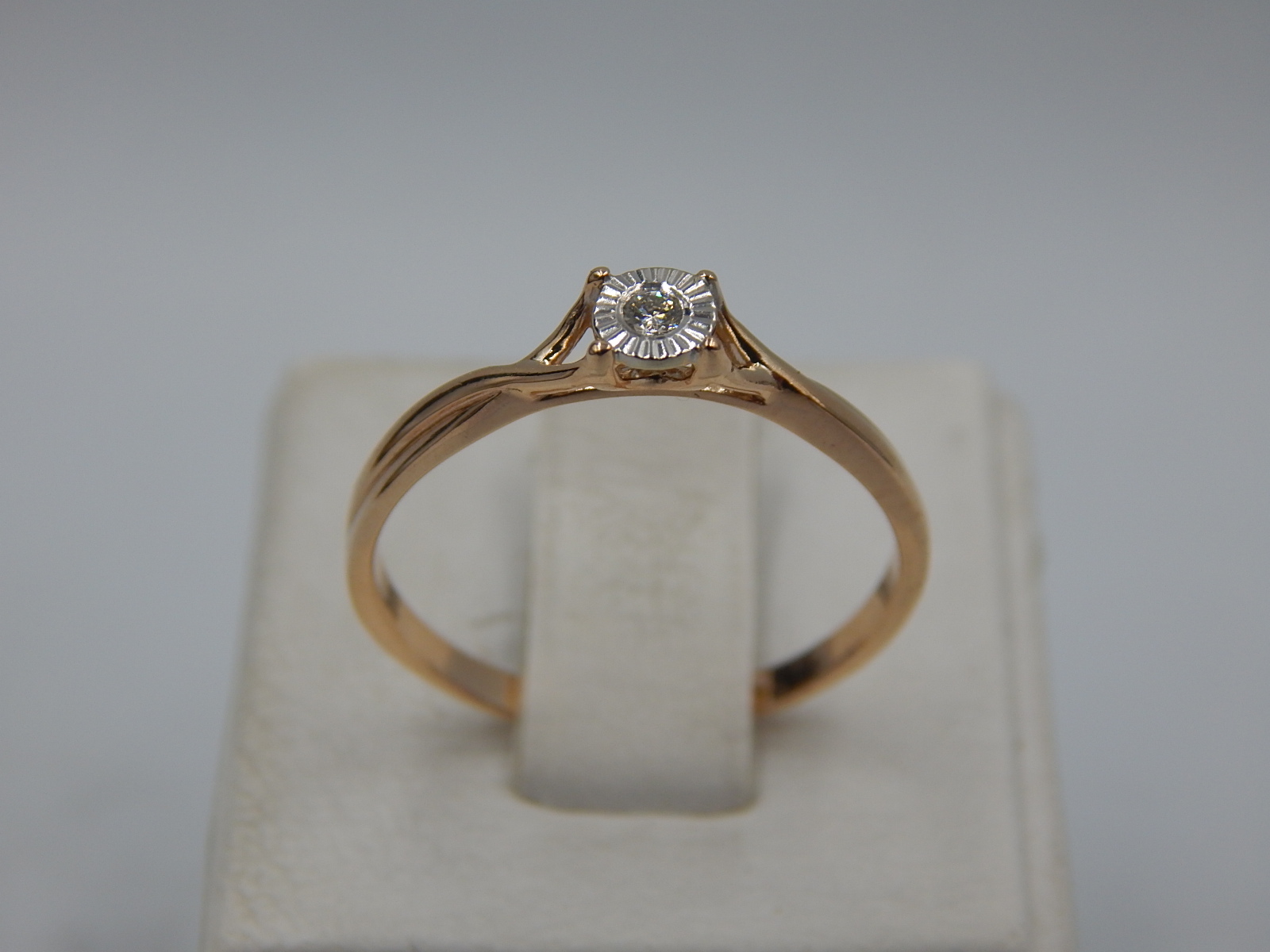 Кольцо из красного и белого золота с бриллиантом (-ми) (30762546) 0