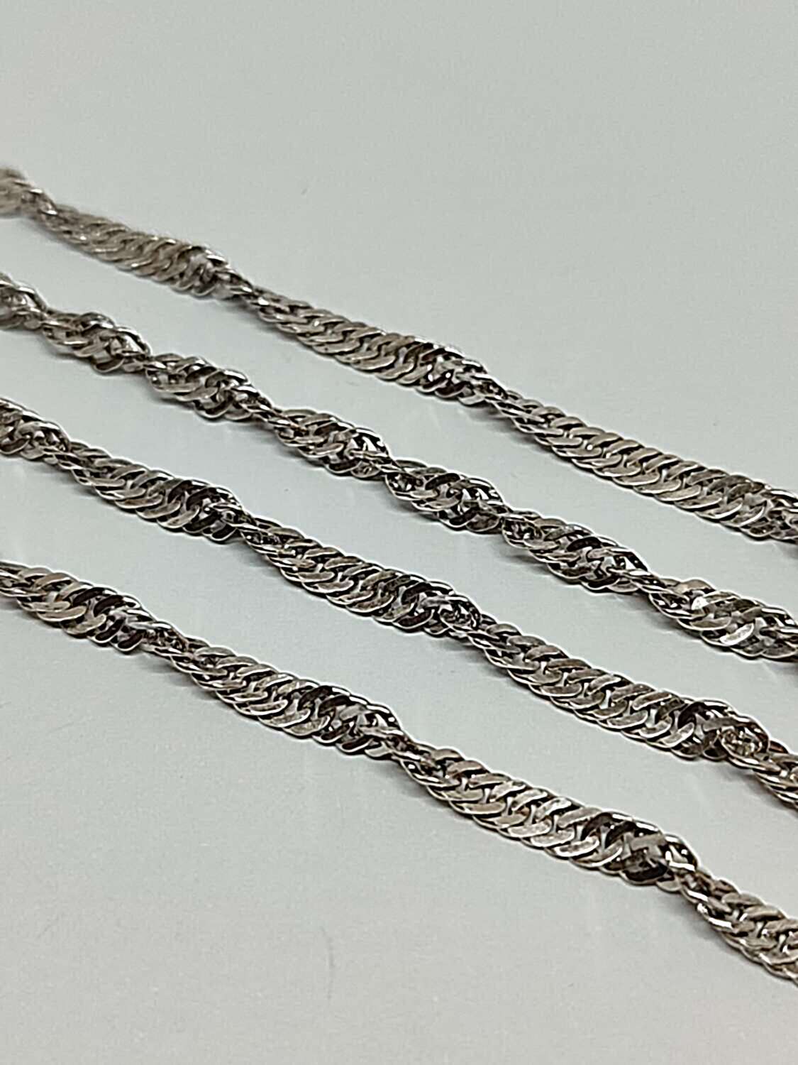 Серебряная цепь с плетением Сингапур (33830004) 1