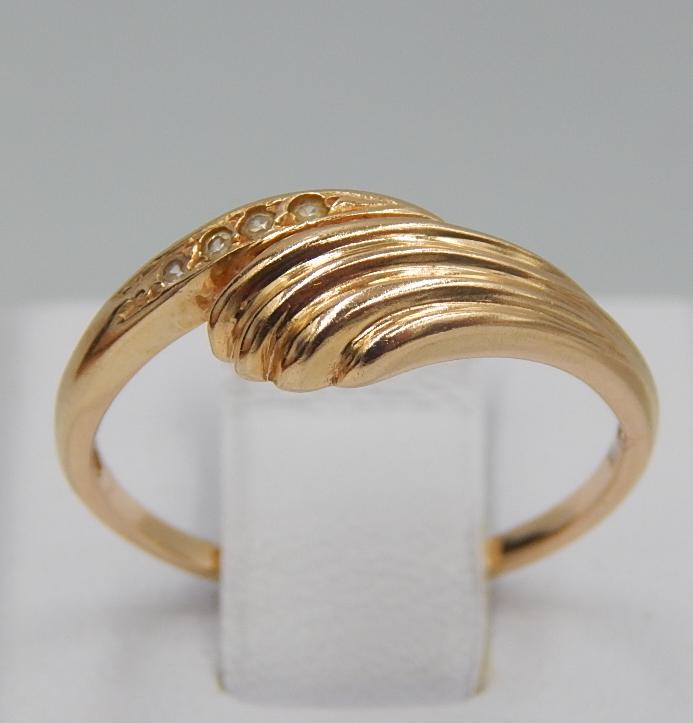Кольцо из красного золота с цирконием (30426248)  0