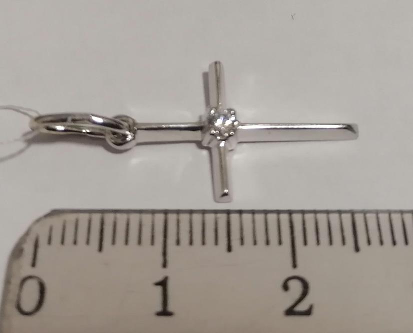 Срібний підвіс-хрест із цирконієм (32543758) 2