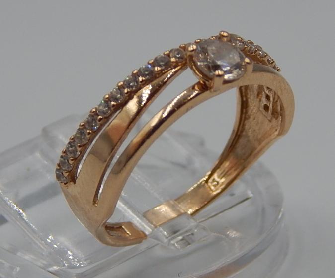 Кольцо из красного золота с цирконием (32273109) 1
