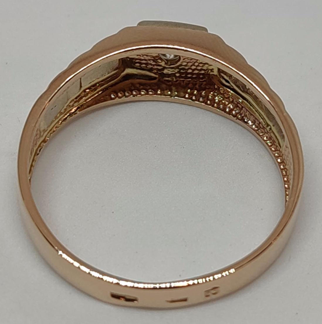 Перстень із червоного та білого золота з діамантом(-ми) (28671838) 2