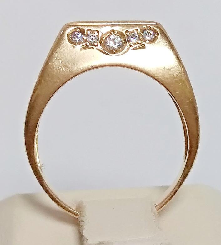 Кольцо из красного золота с цирконием (33731809) 3