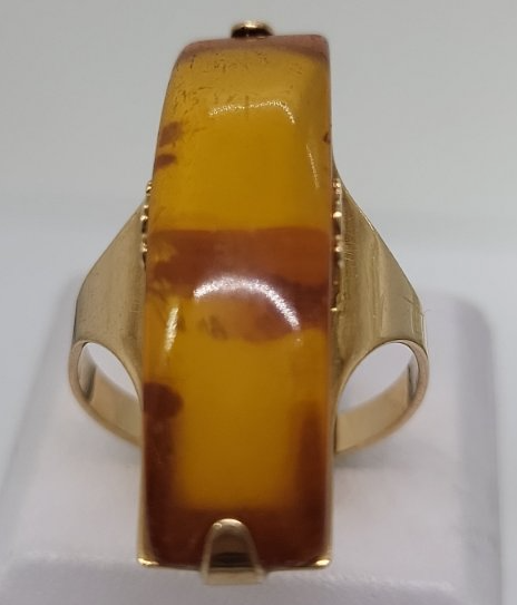 Кольцо из красного золота с янтарем (33749989) 0