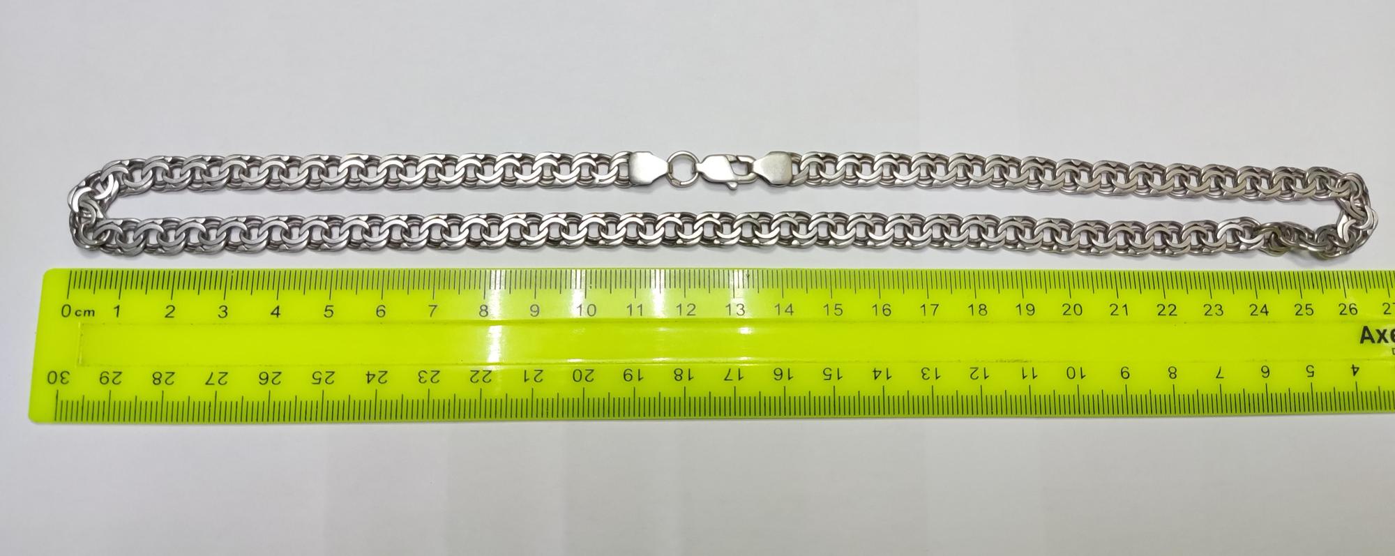 Серебряная цепь с плетением Бисмарк (33375380) 1