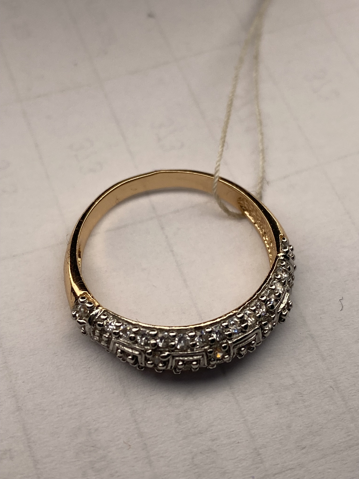 Серебряное кольцо с позолотой и цирконием (30513901) 2