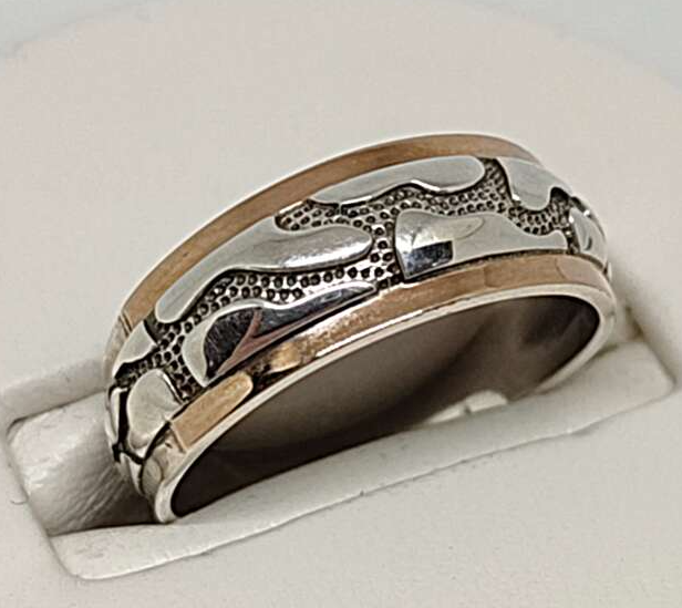 Серебряное кольцо с позолотой (31407028) 0