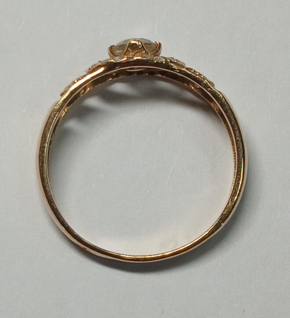 Кольцо из красного золота с цирконием (33820204) 1