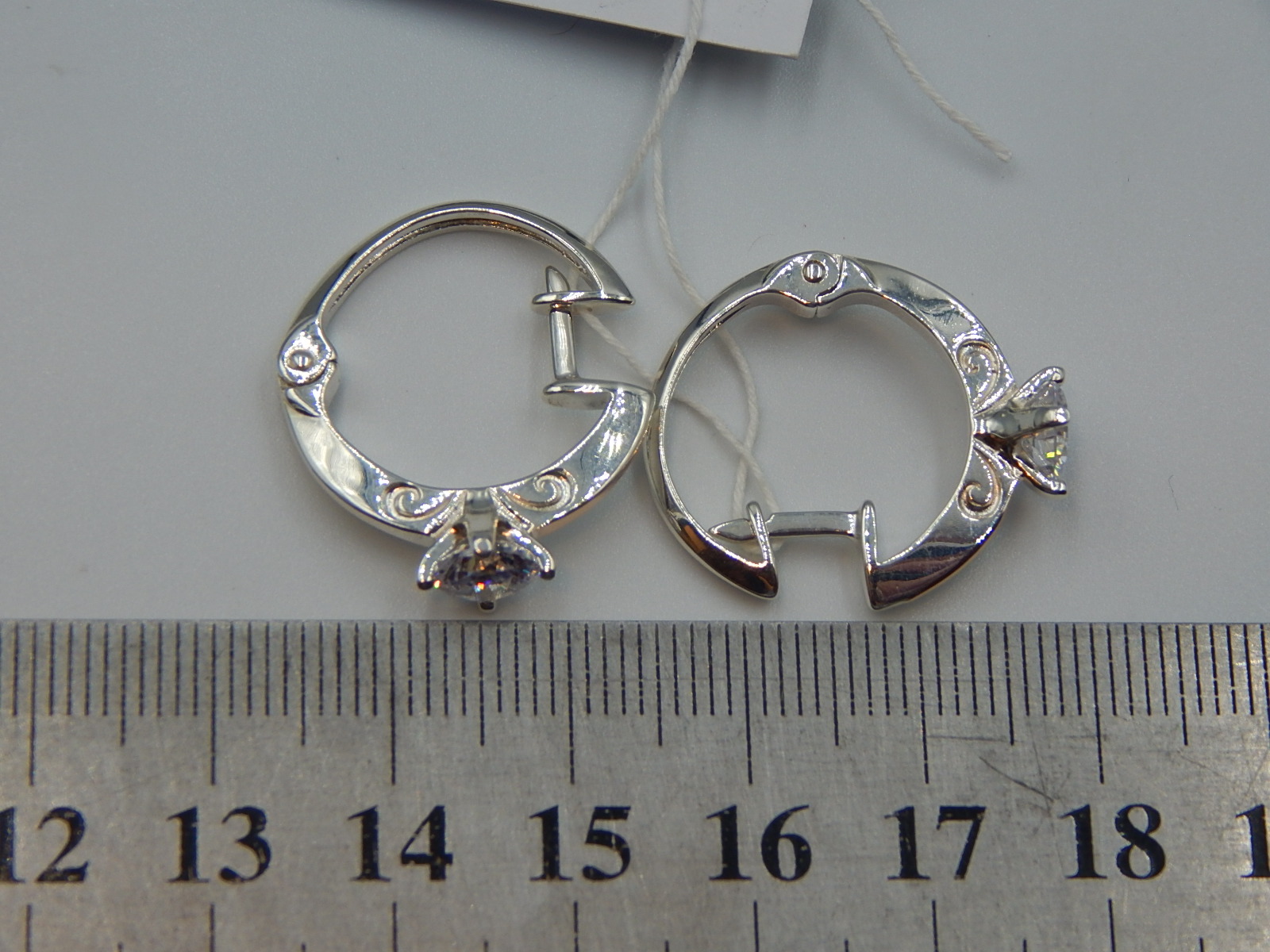 Серебряные серьги с позолотой и цирконием (31969093) 5