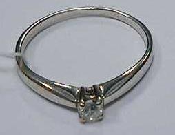 Кольцо из белого золота с бриллиантом (-ми) (27416561) 1