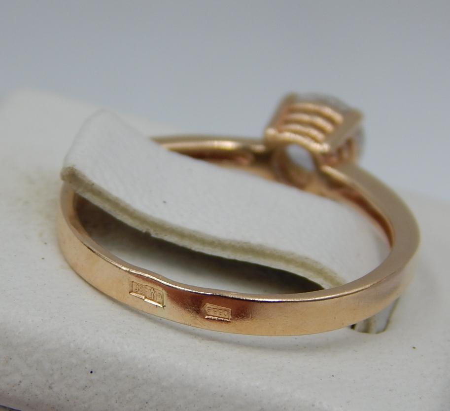 Кольцо из красного золота с цирконием (31879061) 5