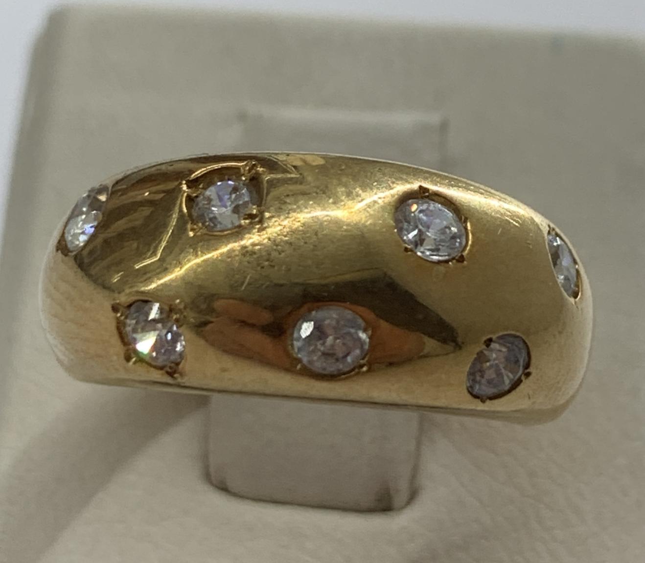 Кольцо из желтого золота с цирконием (33779654) 0