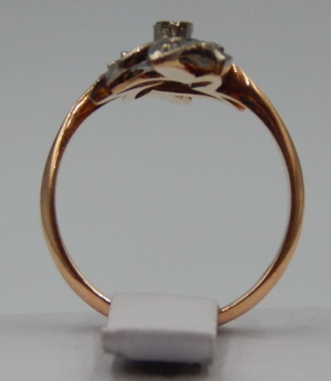 Кольцо из красного и белого золота с бриллиантом (-ми) (32200106) 3