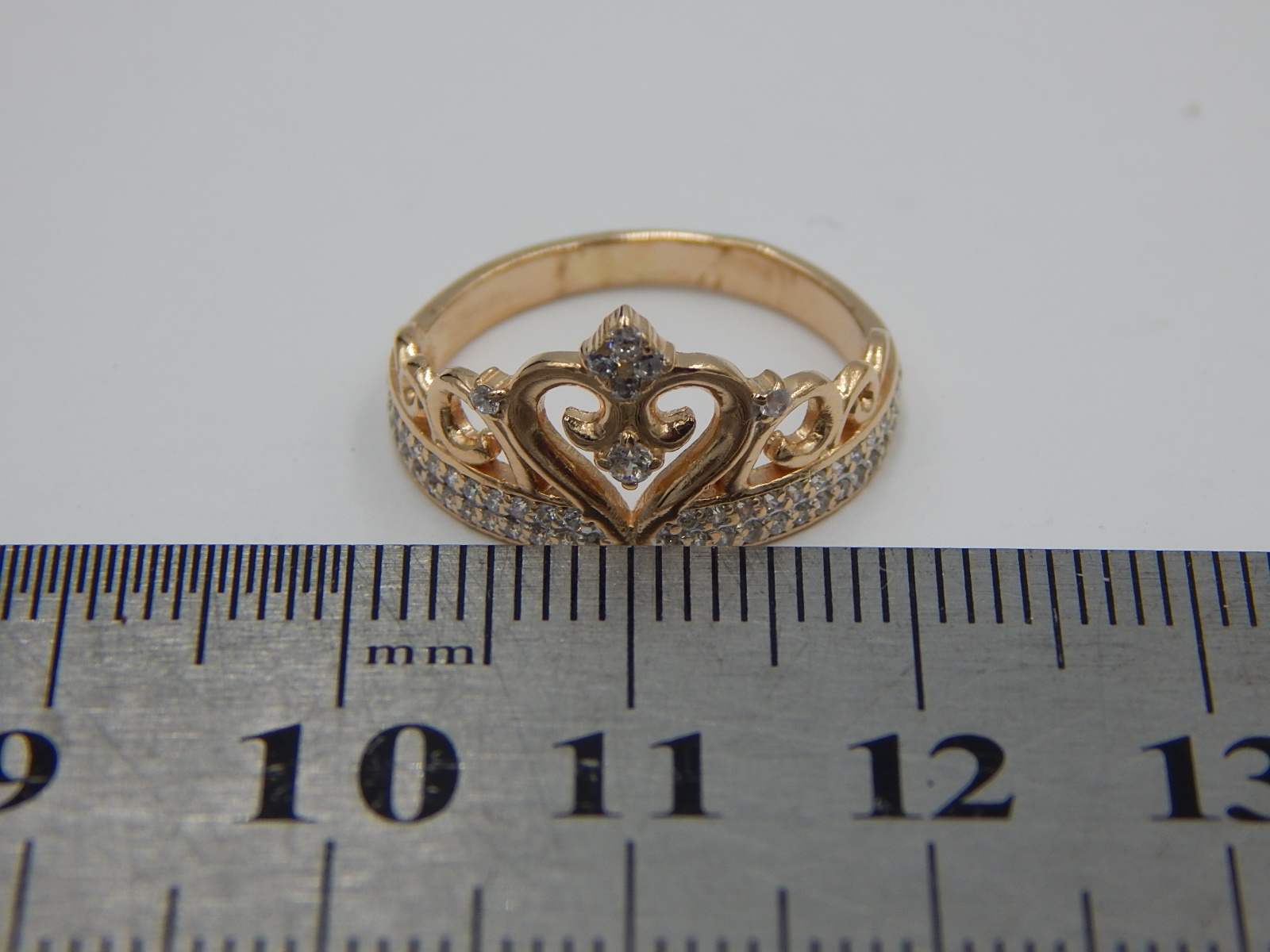 Кольцо из красного золота с цирконием (28994820) 5