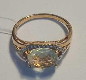 Кольцо из красного золота с празиолитом и бриллиантом (-ми) (27416611) 2