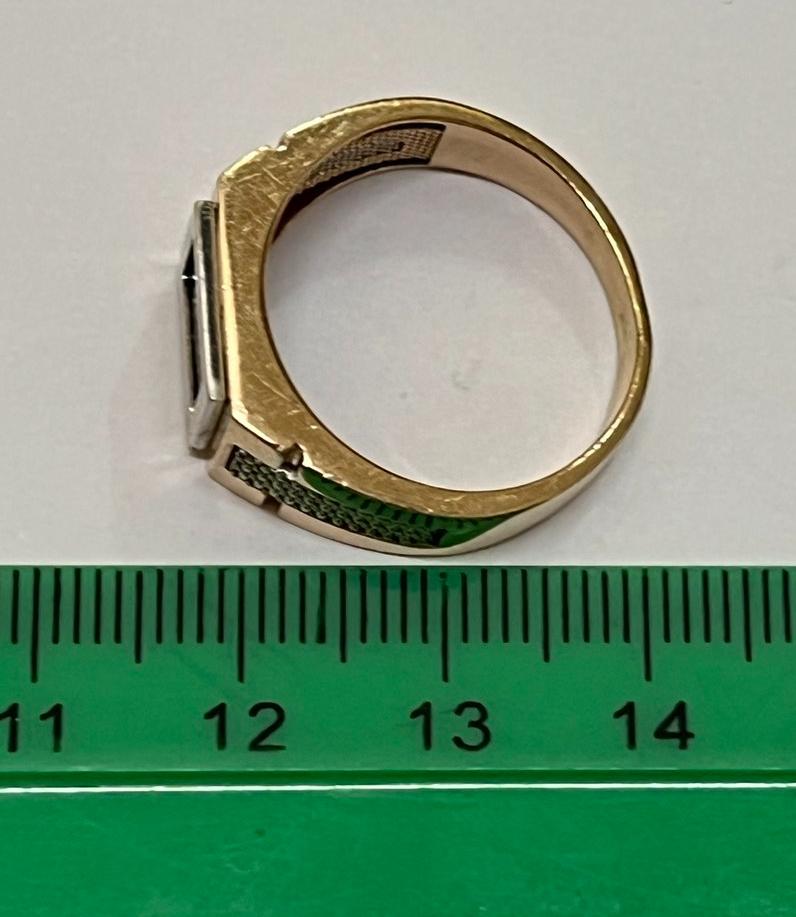 Перстень з червоного та білого золота з оніксом (32390578) 2