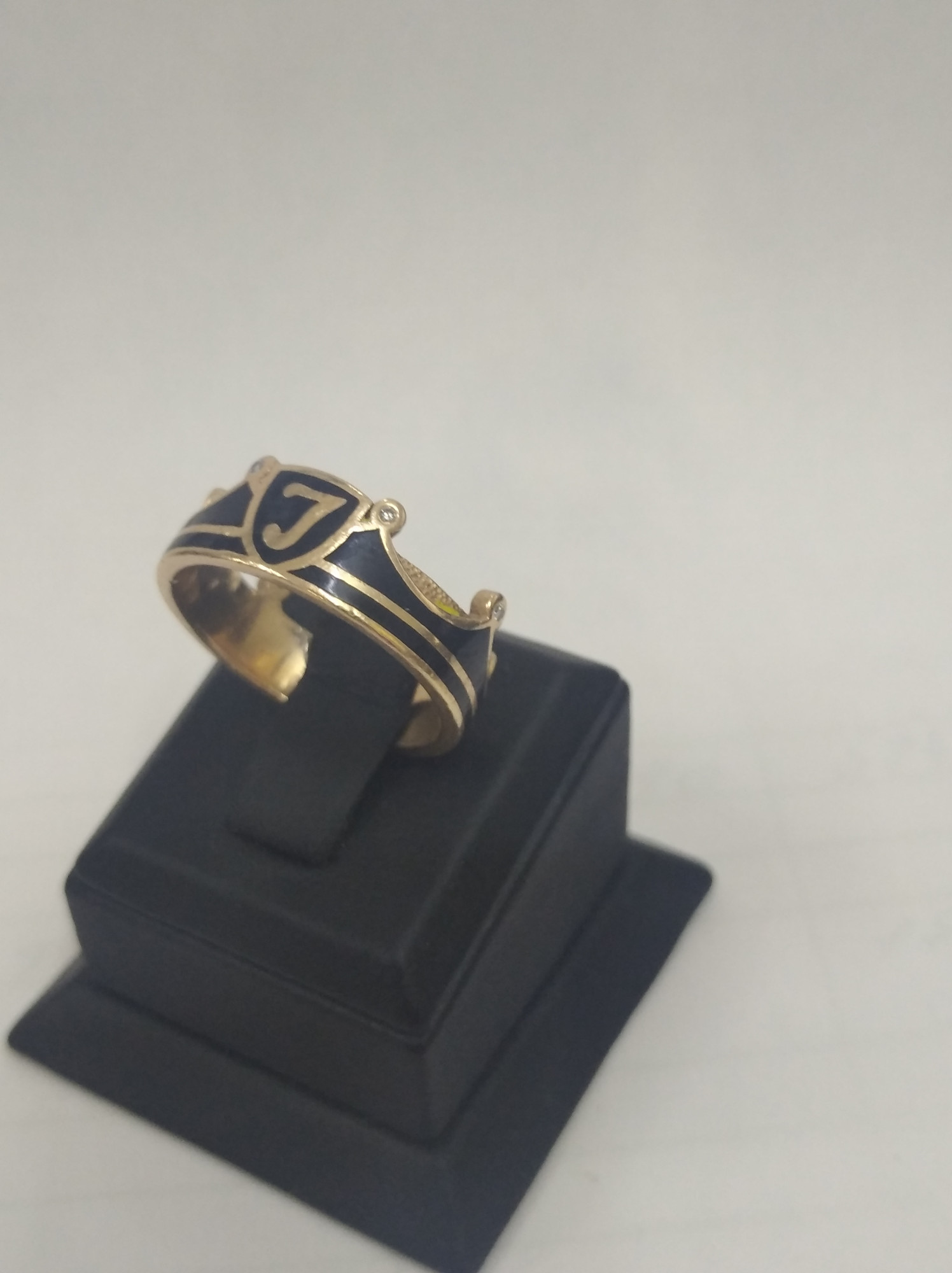Кольцо из красного золота с эмалью и цирконием (31770575) 2