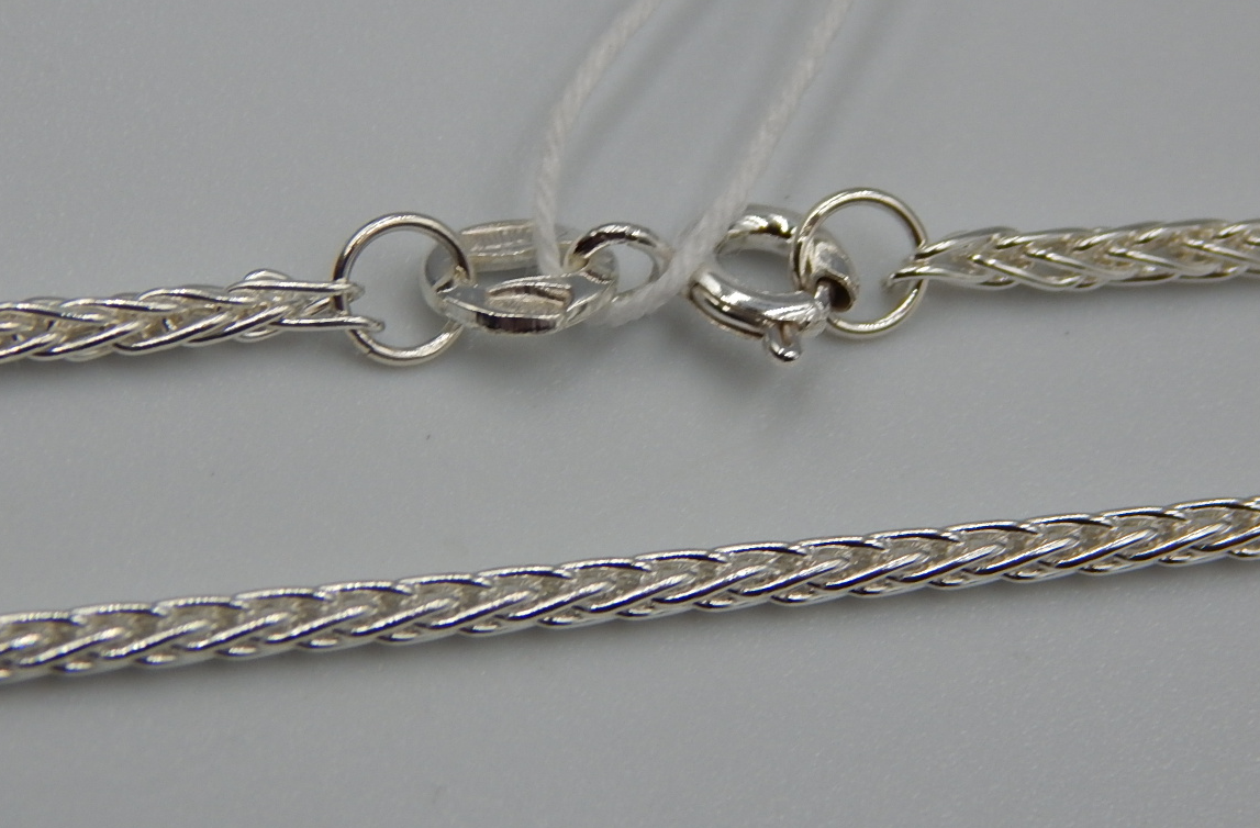 Серебряная цепь с плетением Колосок (33258383) 0