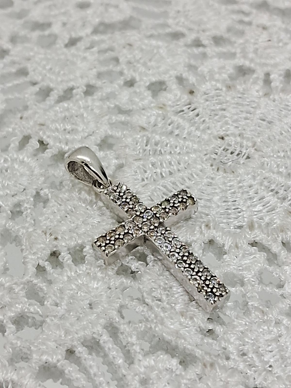 Срібний підвіс-хрест із цирконієм (33425382) 3