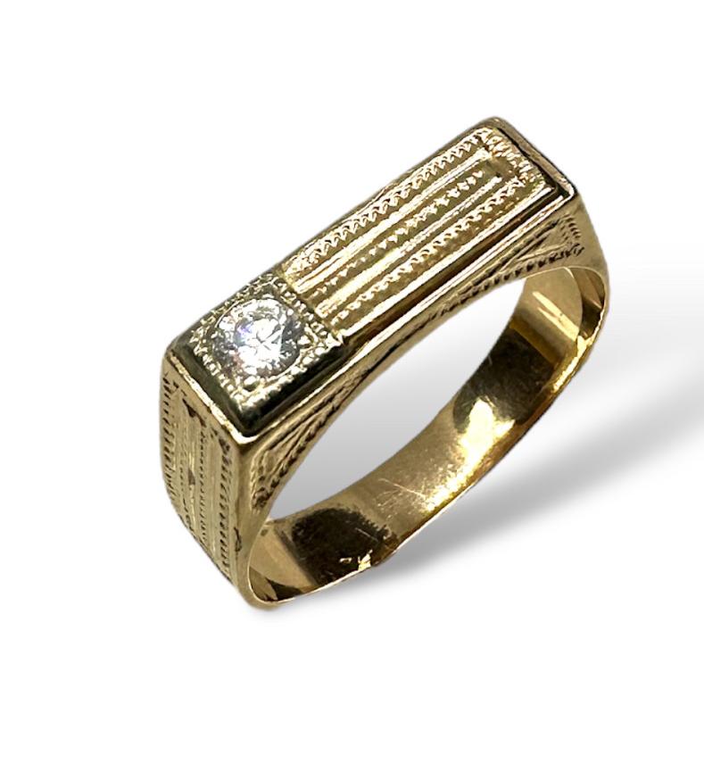 Перстень из красного и белого золота с цирконием (33746164) 2