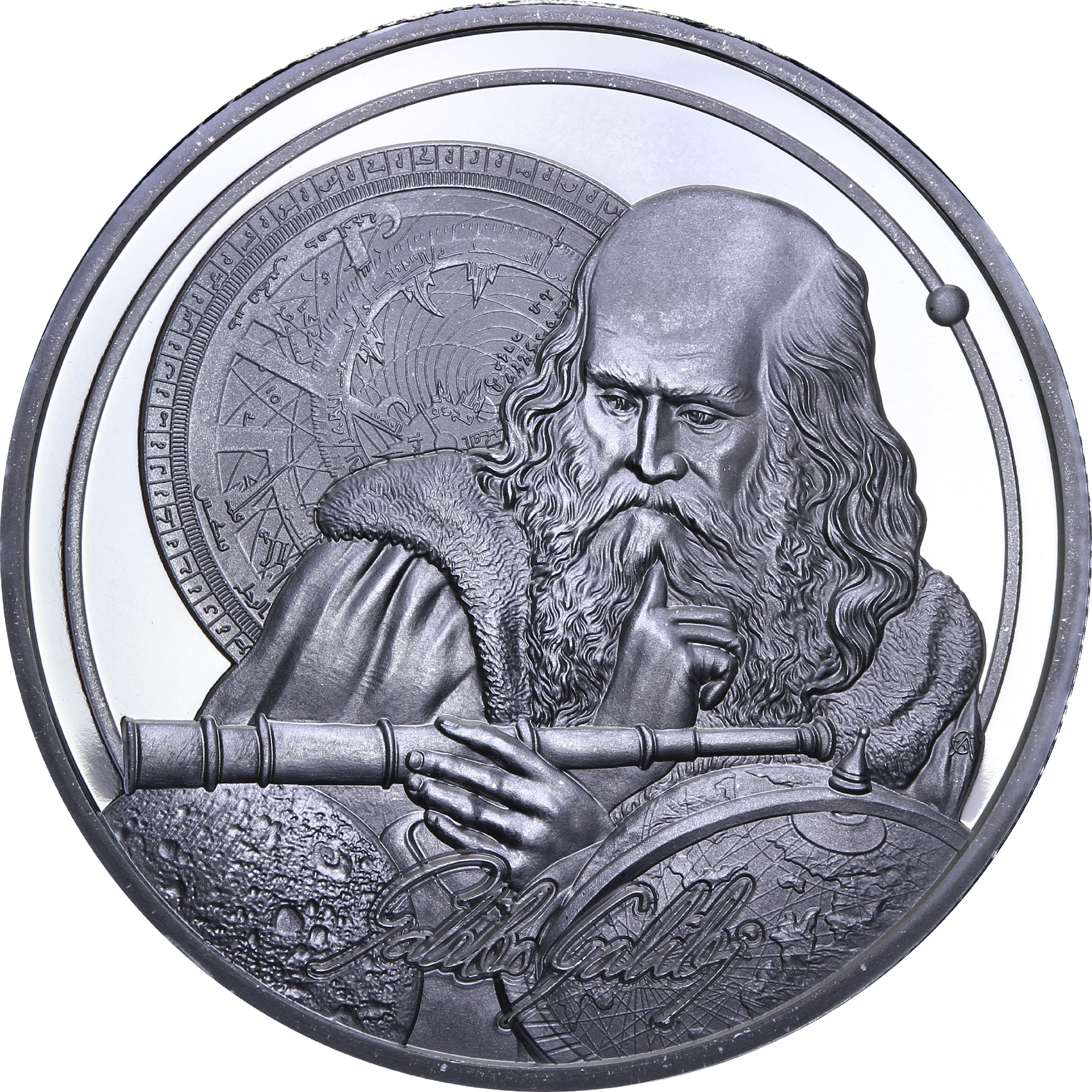 Серебряная монета 1oz Иконы Инноваций: Галилео Галилей 5 долларов 2021 Ниуэ (29127889) 0