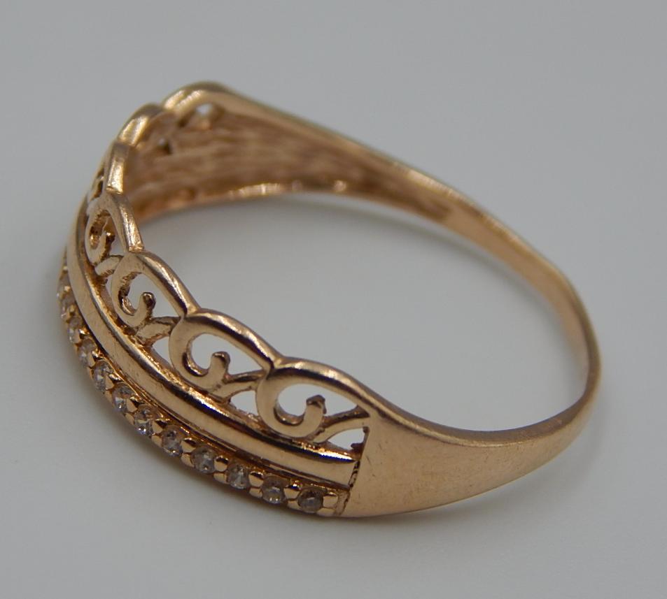Кольцо из красного золота с цирконием (33676914) 2