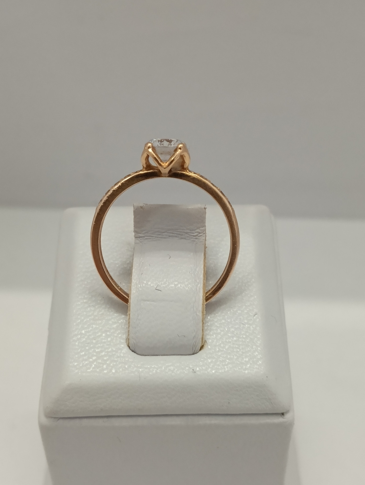 Кольцо из красного золота с цирконием (33822369) 2