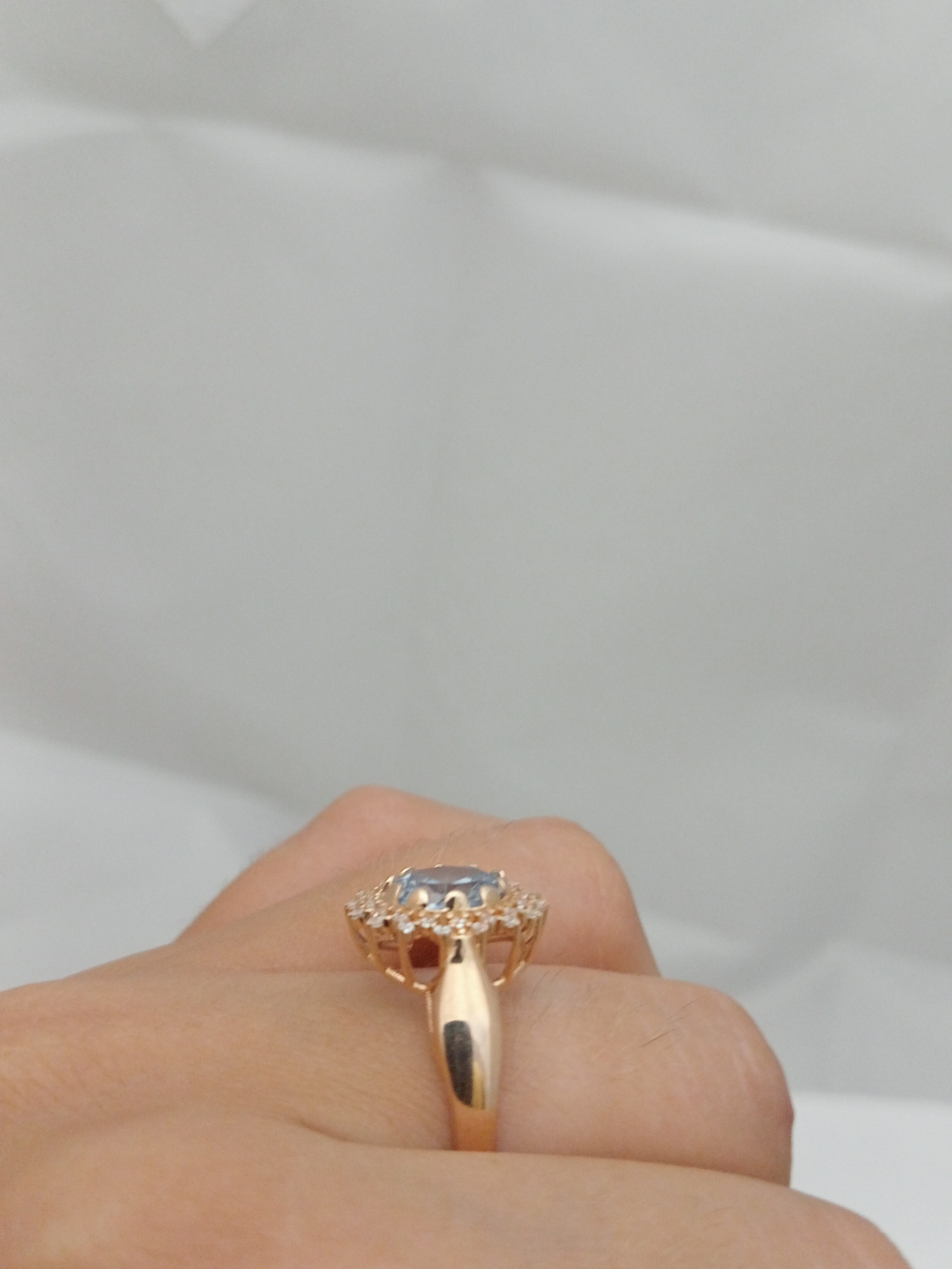 Кольцо из красного золота с топазом и цирконием (31959796) 4