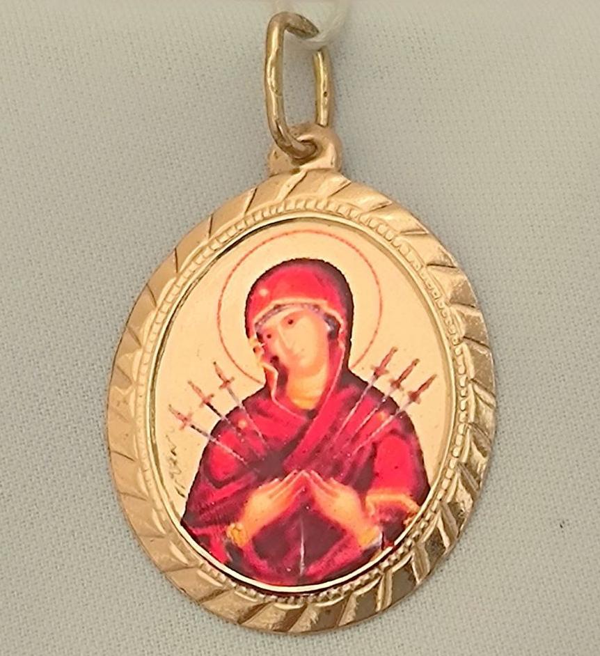 Підвіс-ладанка з червоного золота з емаллю (33685649) 0