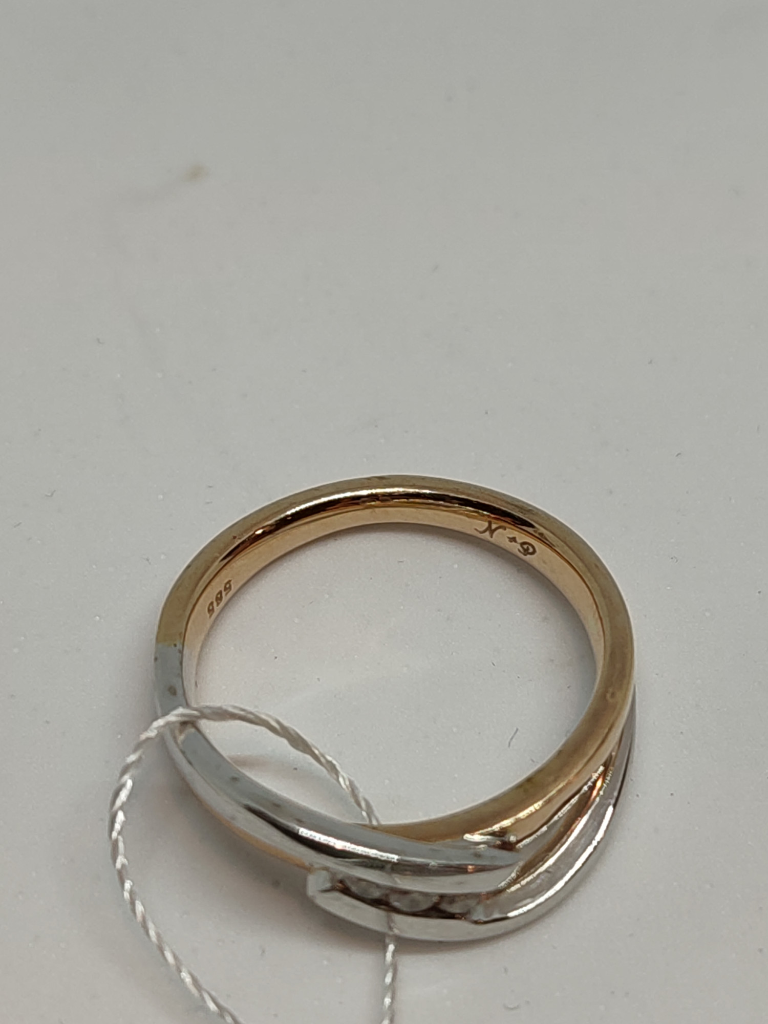 Кольцо из красного и белого золота с бриллиантом (-ми) (27418328) 11