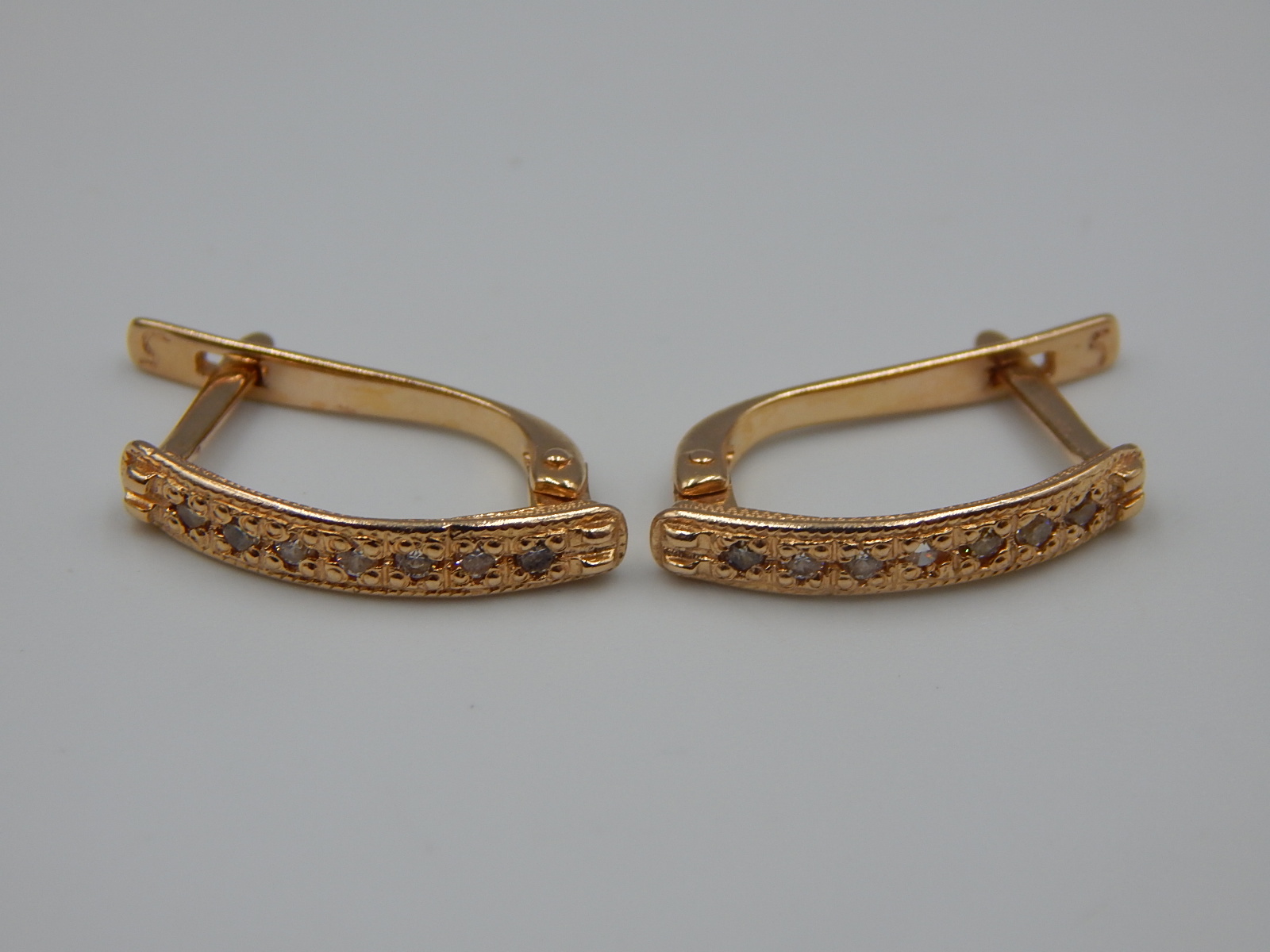 Сережки з червоного золота з цирконієм (33690623) 3