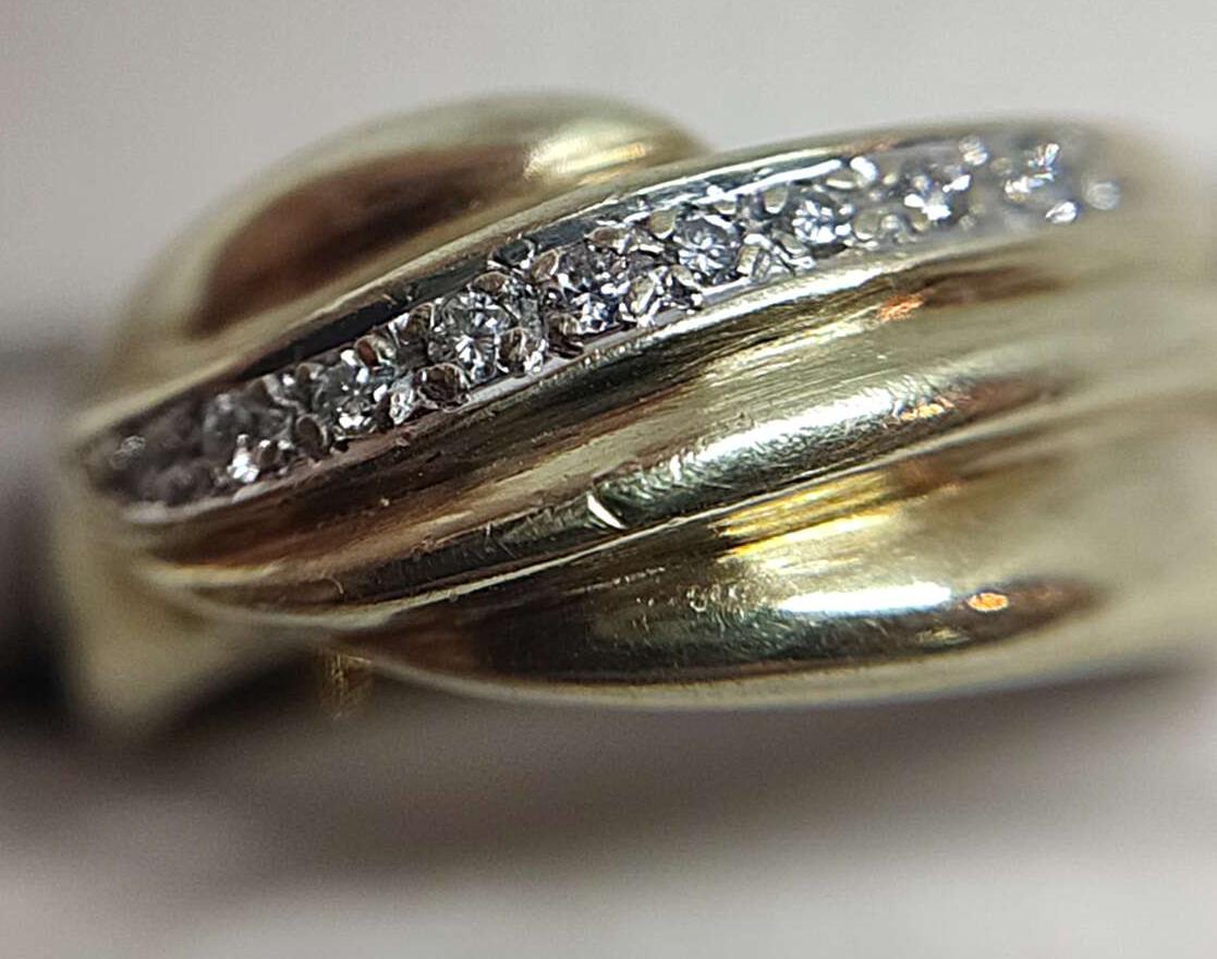 Кольцо из желтого и белого золота с бриллиантом (-ми) (32830327) 9