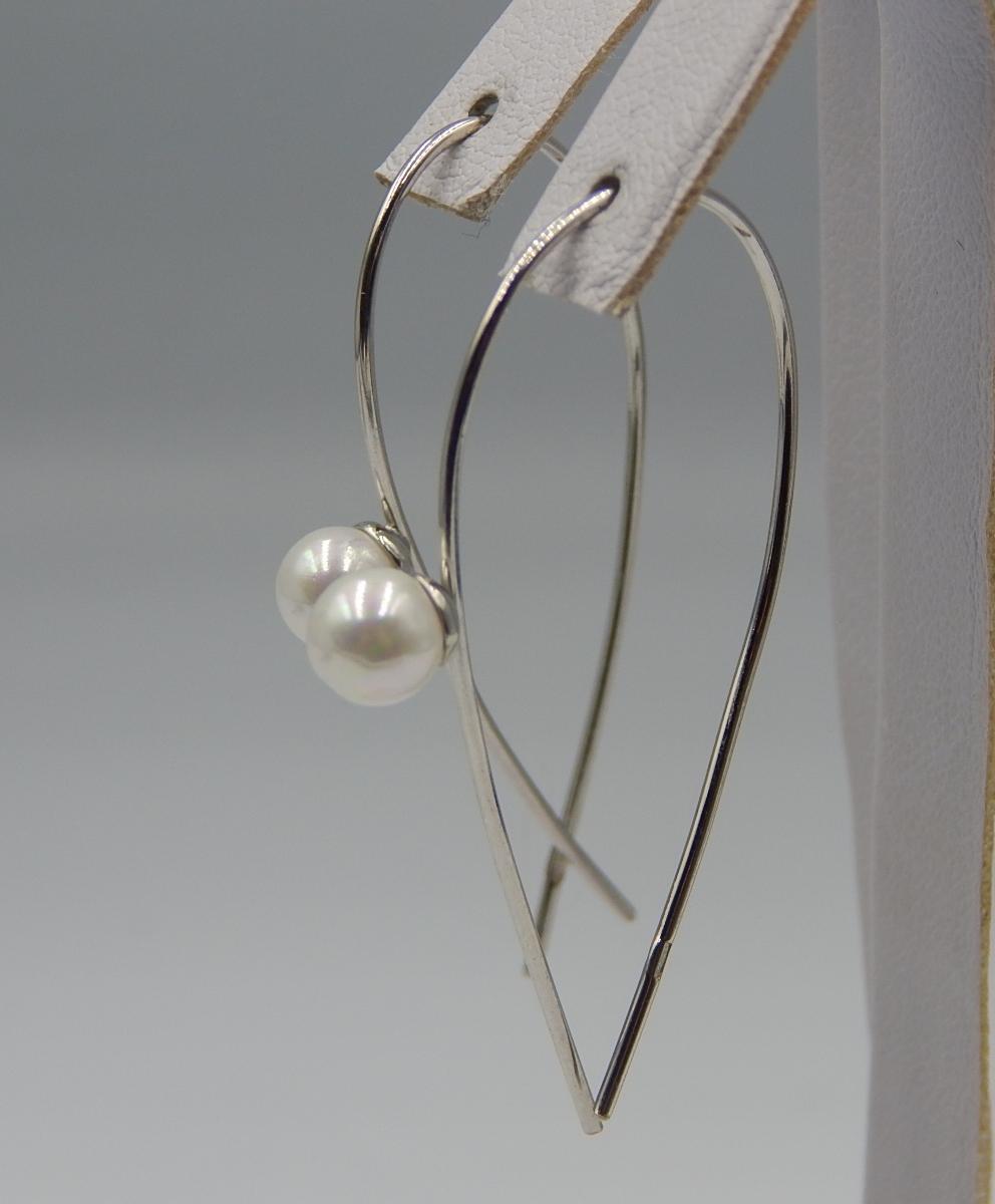 Срібні сережки з перлами (33002260) 1