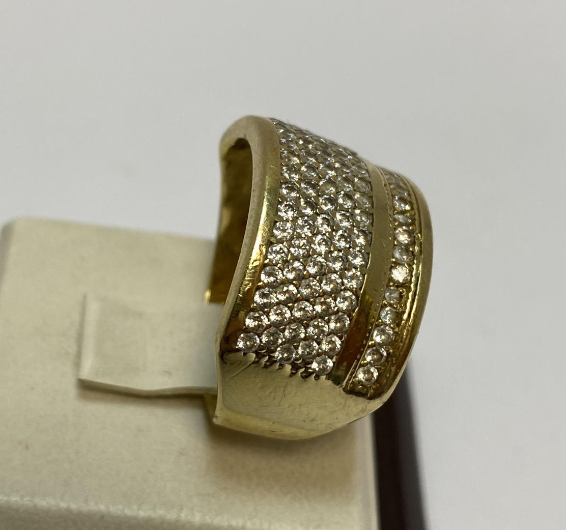 Кольцо из желтого золота с цирконием (33828520) 1