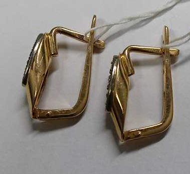 Сережки з червоного та білого золота з діамантом (-ми) (27417025) 3