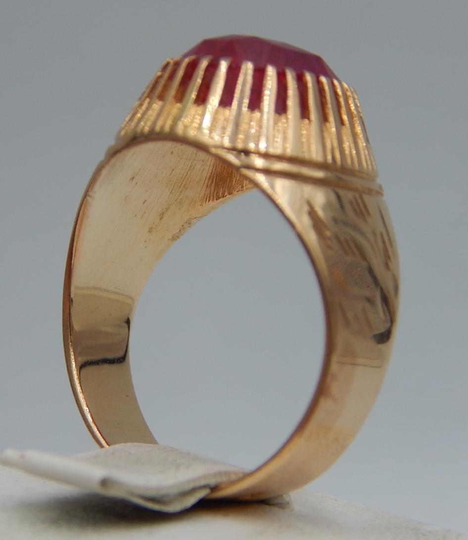 Кольцо из красного золота с корундом (28994060) 4