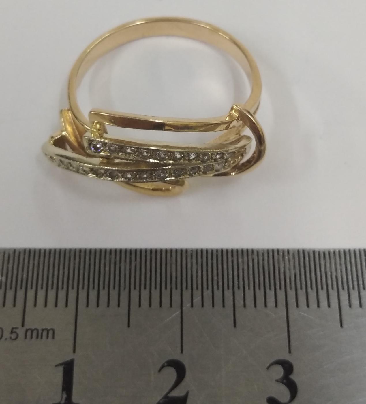 Кольцо из красного и белого золота с цирконием (31808761)  2