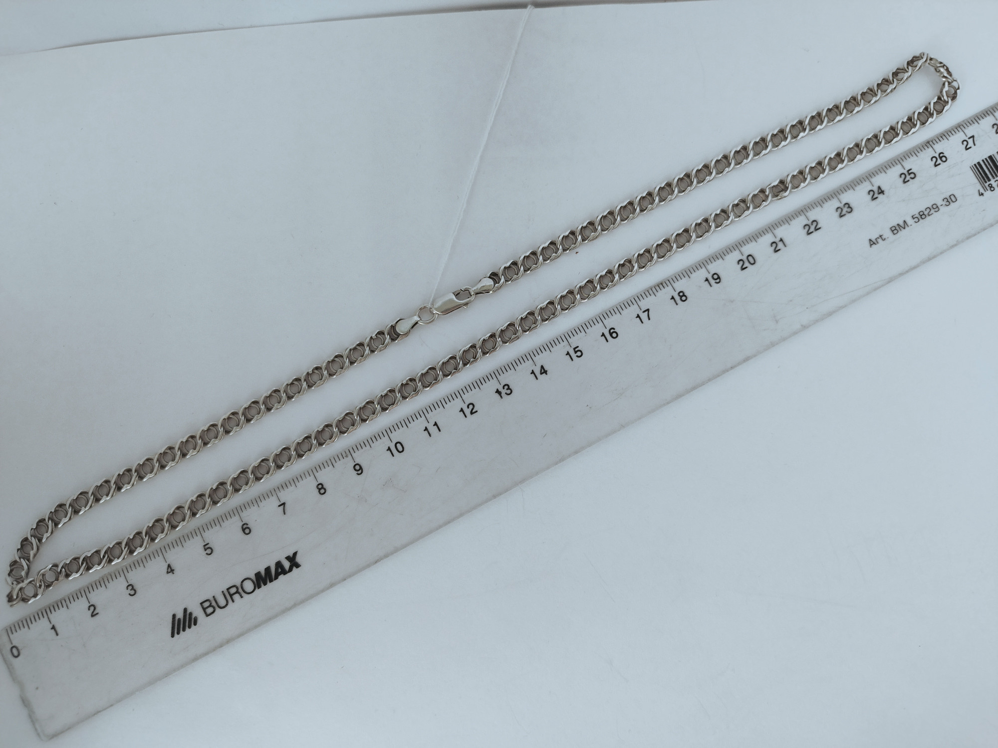 Серебряная цепь с плетением Бисмарк (33581260) 2