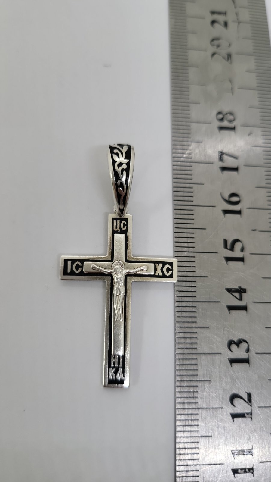 Срібний підвіс-хрест з емаллю (33620360) 2