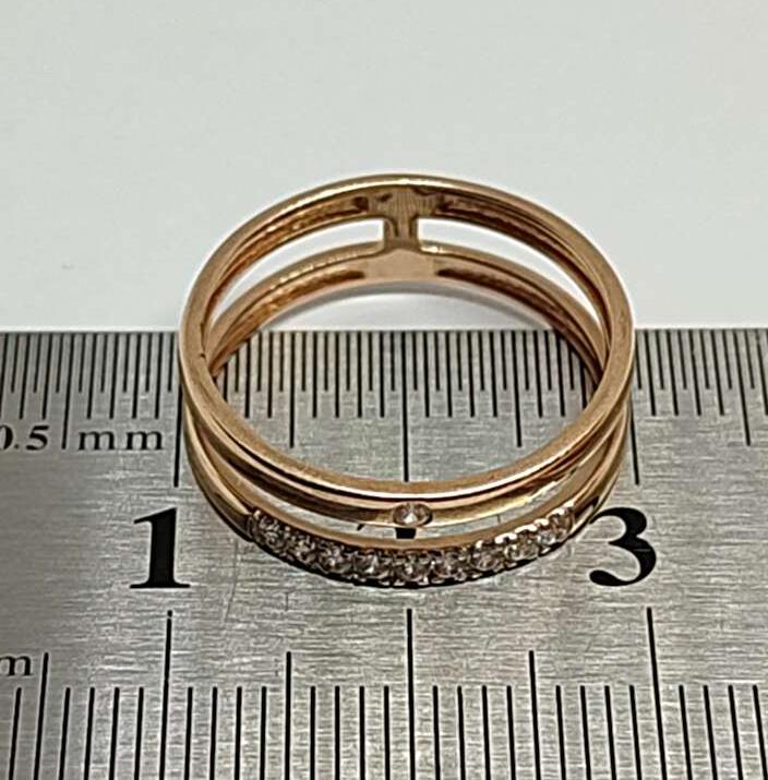 Кольцо из красного и белого золота с цирконием (33689842) 5