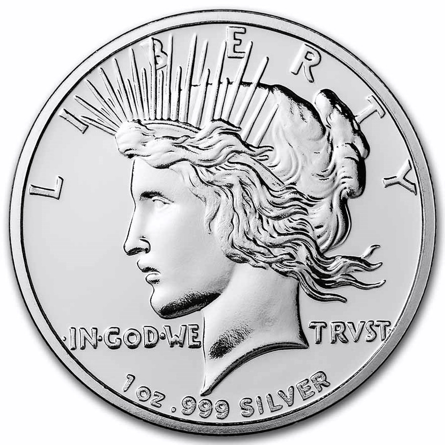 Срібний раунд 1oz Мирний Долар США (33272232) 0