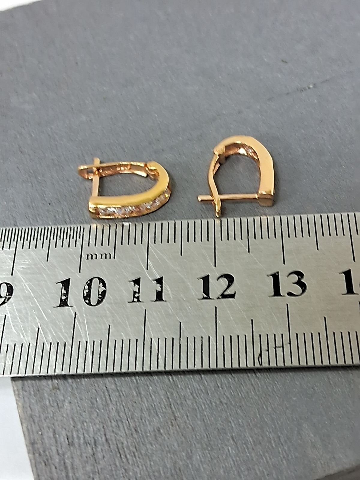Сережки з жовтого золота з цирконієм (31535914) 6
