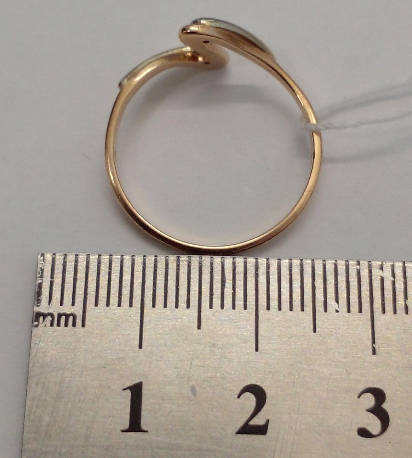 Кольцо из красного и белого золота с цирконием (33747901) 2