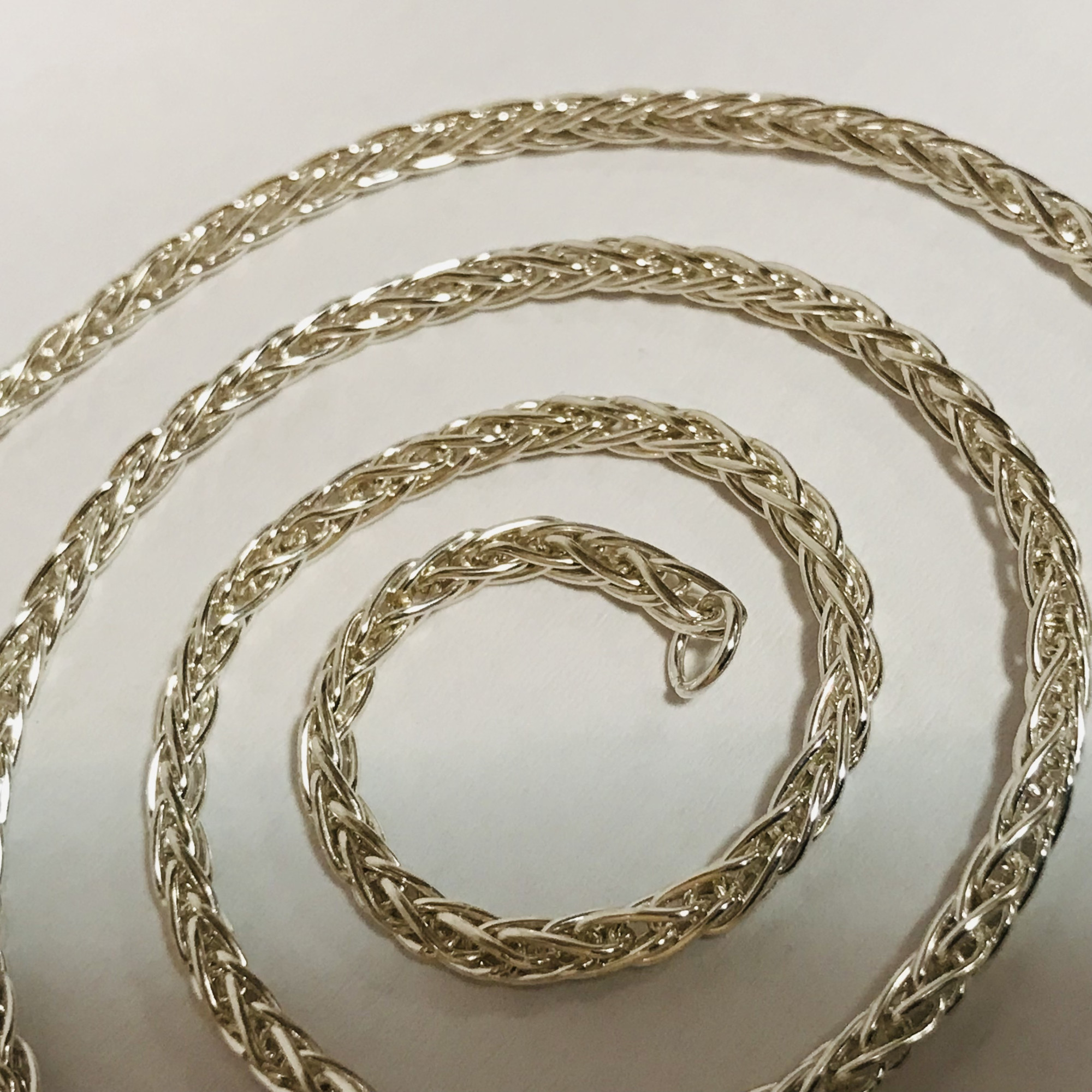 Серебряная цепь с плетением Колосок (32242307) 1