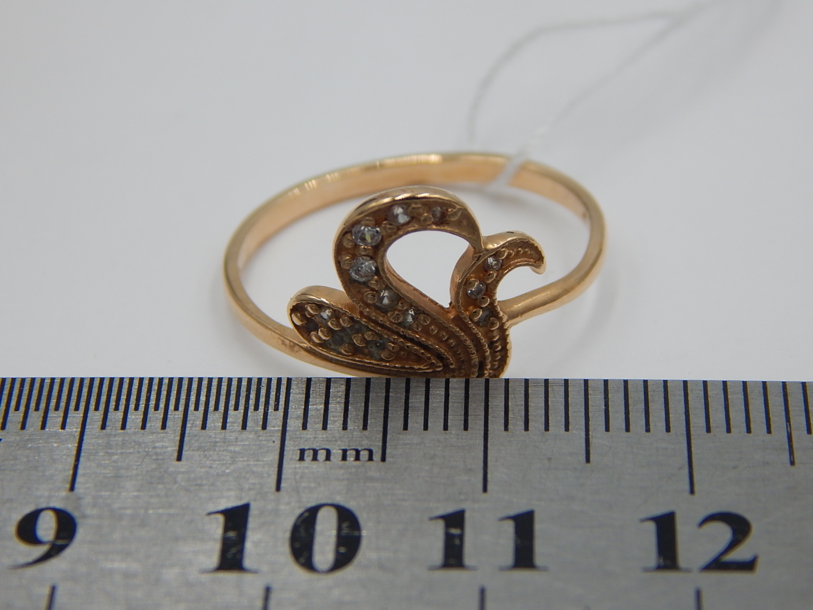 Кольцо из красного золота с цирконием (32430293) 5