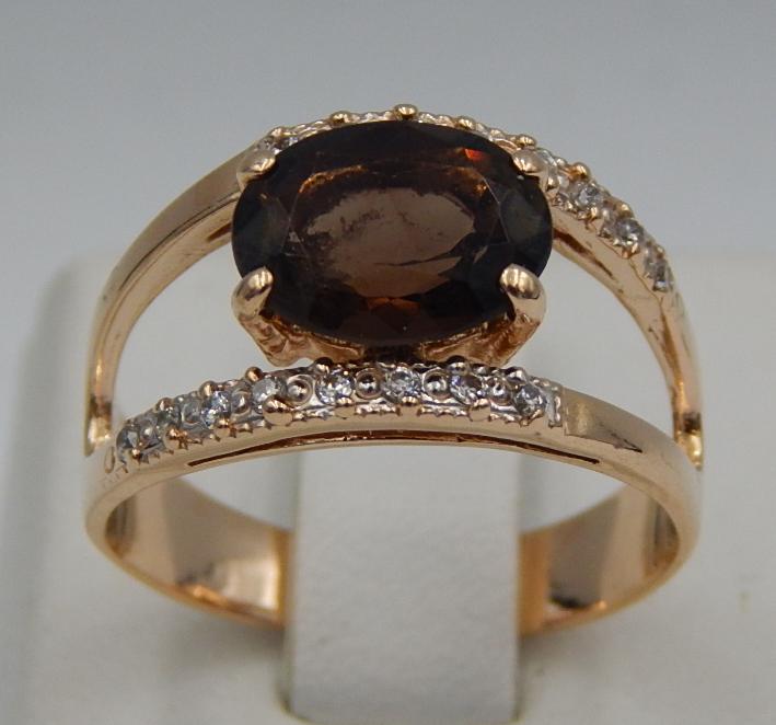 Кольцо из красного золота с цирконием (28187132) 0